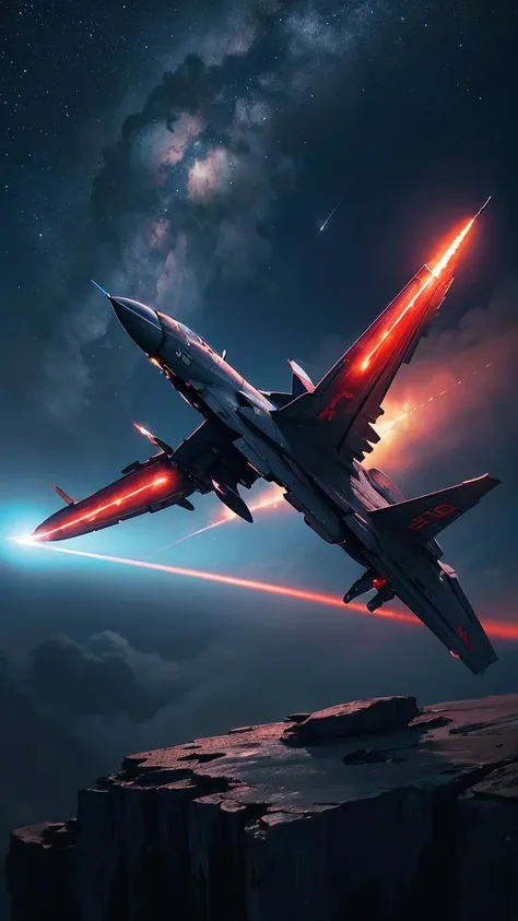 4k detailed photography. "Futuristic fighter jets in the sky fire missiles at monsters: 1.5." Night, neon　シード
2356291880