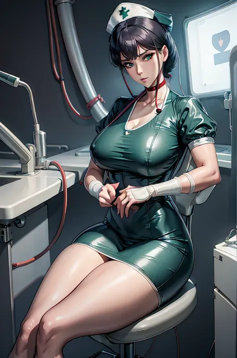 nurse uniform,hospital, latex nurse suit,nurses,busty,elbow gloves,labcoat,grey hair woman,red eyes , gigantic ,medical instruments,asian nurse,two nurses,speculum,examination room,oversize ,big ass ,strap on, lay on table ,legs spreaded,giving birth,gyno ...