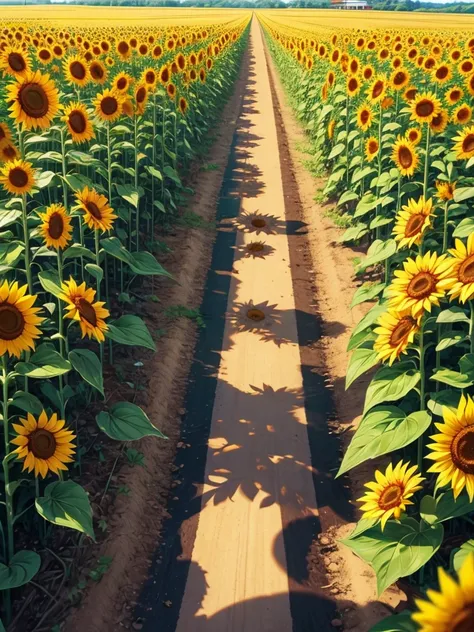 summer, hot, Japan, Sunflower field, No people