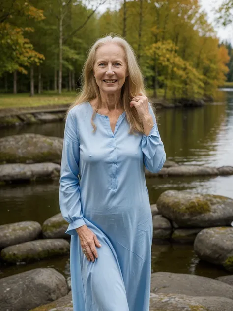 Liv Ullman, her name is Freydis, high quality, 1 old woman, ((50-year-old SLIM dutch woman)), ((50 years old)), (((wrinkled body))), ((((old body)))), (((LONG HAIR))), (((no make up))), (pale skin), (((blue eyes))), she is wearing NORWEGIAN COLORFUL CLOTHI...