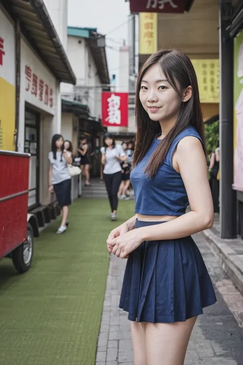 actual ,beautiful taiwanese young women ,skirt