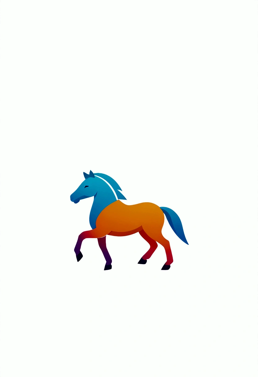 horse 2d logo, minimalis