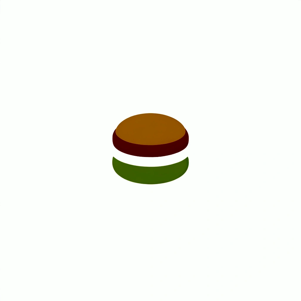 burger 2d logo, minimalis