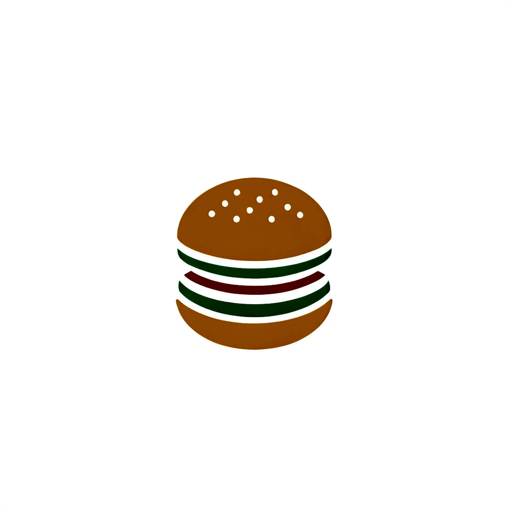 burger 2d logo, minimalis