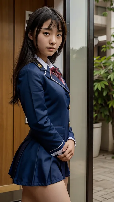 13 year old Chinese girl wearing a reveling  uniform