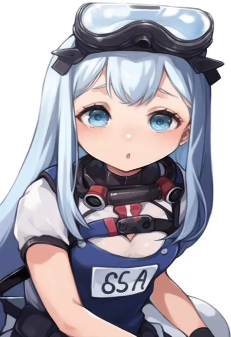 a cartoon image of a woman with a helmet and goggles, kantai collection style, kantai collection arcade, from the azur lane vide...