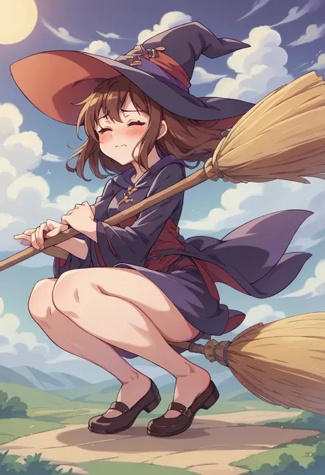 ((((空を飛ぶwitch))),((ride a broom)),(straddling a broom),fantasy,beautiful light and shadow,anatomically correct,masterpiece,highe...