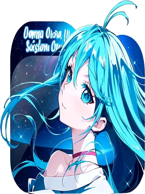 Anime girl with blue hair and blue eyes in blue space, Digital Animation Art!!, Night Core, Anime Digital Art, Wallpaper Anime Blue Water, Anime styled digital art, Digital Comic Art, Anime art style, Anime girl with cosmic long hair, Anime style digital a...