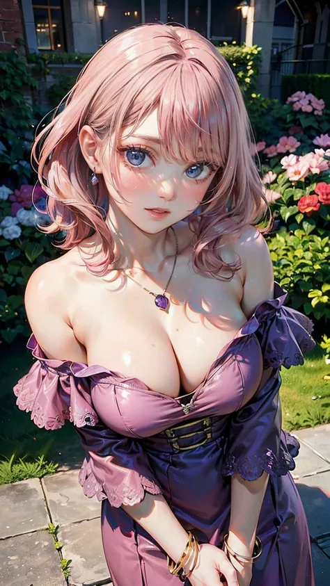 (Masterpiece, BestQuality:1.3), (ultra detailed:1.2), (hyperrealistic:1.3), (RAW photo:1.2), High detail RAW color photo, professional photograph, (Photorealistic:1.4), (realistic:1.4), (Pink Hair:1.5), professional lighting, perfect anatomy, (Big Breasts:...