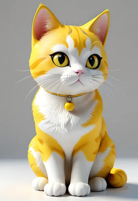 cute cat 3d yellow