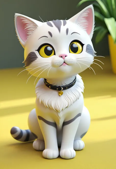 cute cat 3d yellow