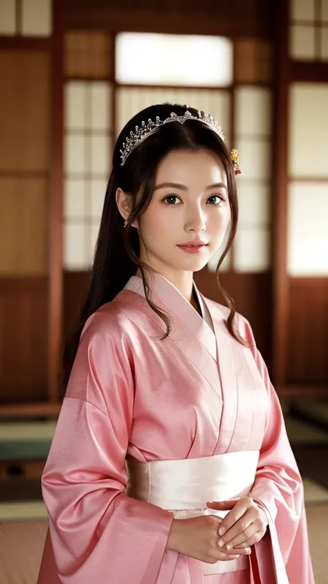 　Beautiful Japanese Princess from Nobunaga&#39;s Ambition　Beautiful 15-year-old Japanese Sengoku period pregnant princess with long black hair　Gorgeous embroidery, Ultra glossy, She is wearing a shiny Edo-period princess kimono.　She is forced to have a pen...