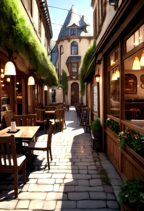 Photorealistic, Cafe, Fantasy,イタリアのCafe