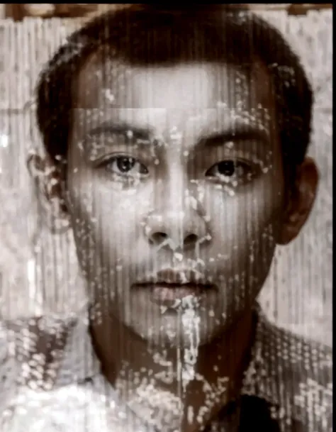 A man indonesia a wearing shirt white, potrait photo, detail, colorize