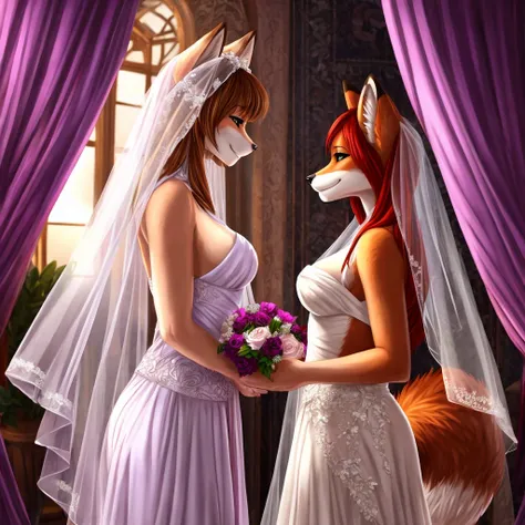 furry fox yiff bride long veil veil veil women & women&#39;s wedding dress wedding dress puffy lace wedding dress long veil tiara chapel,