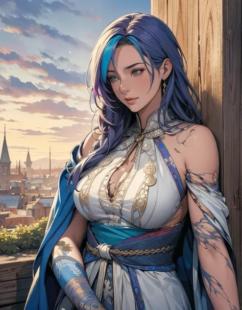 best quality, official art, masterpiece, textile shading, hdr, very detailed, colorful, best details,(1 mature female wizard,age...