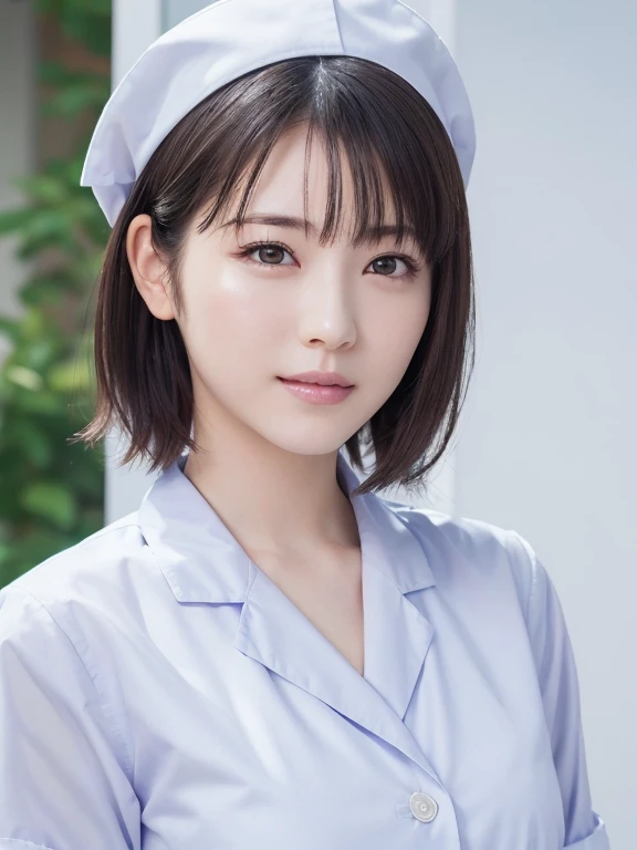 1 girl,(wearing white nurse clothes:1.2),(raw photos, highest quality), (realistic, photo-realistic:1.4), masterpiece, very deli...