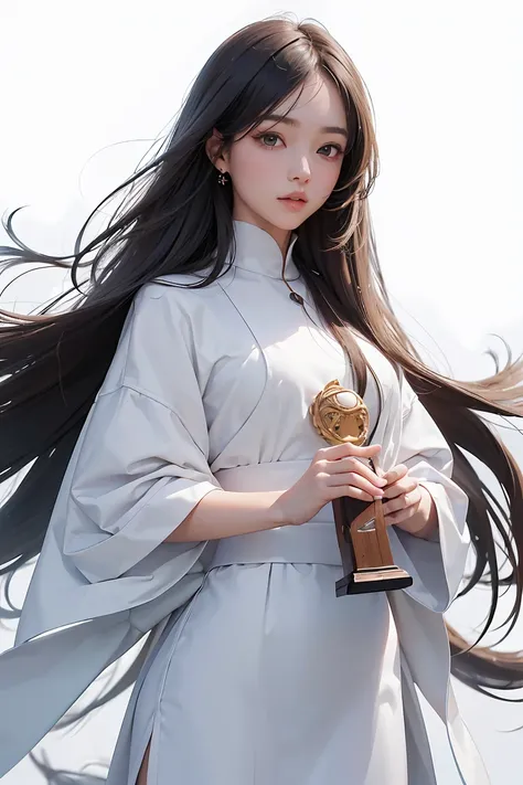 Girl with long hair, wear , whole body, White Background, Clean background, whole bodyショット:1.2, Detailed face, Fine grain, Detailed nose, Mouth details,((超High resolution,masterpiece,Super detailed,Awards:1.4,最high quality:1.2,High resolution,high quality)...