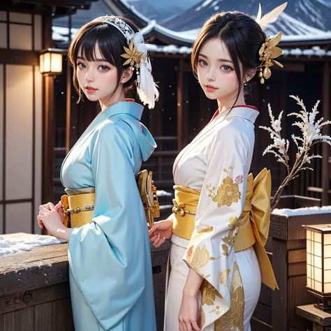 ((8K, RAW Photos, Highest quality, masterpiece)),((Showing the kimono from the obi up：1.5)), High-resolution RAW color photos、

Professional close-up photography, (Realistic, フォトrealism: 1.37), 

(Highest quality), (Best Shadow), (Best illustrations),

Hig...