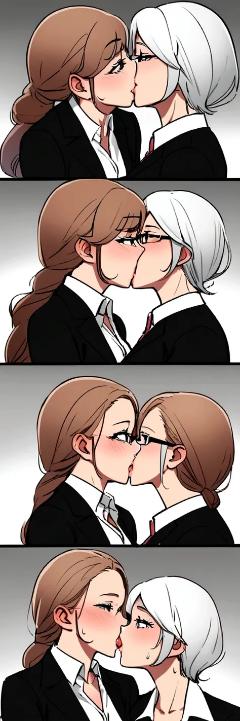 Kiss,lesbian kiss,mature woman,ceo and secretary,