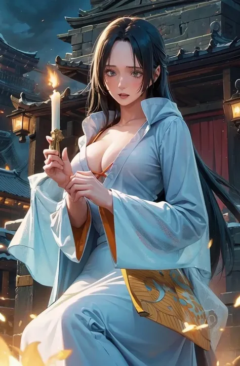 (1girl:1.3),solo,__body-parts__,, official art, unity 8k wallpaper, ultra detailed, beautiful and aesthetic, beautiful, masterpiece, best quality,Fantastical Atmosphere, Calming Palette, Tranquil Mood, Soft Shading,, Miko priestess, charm spell, talisman f...