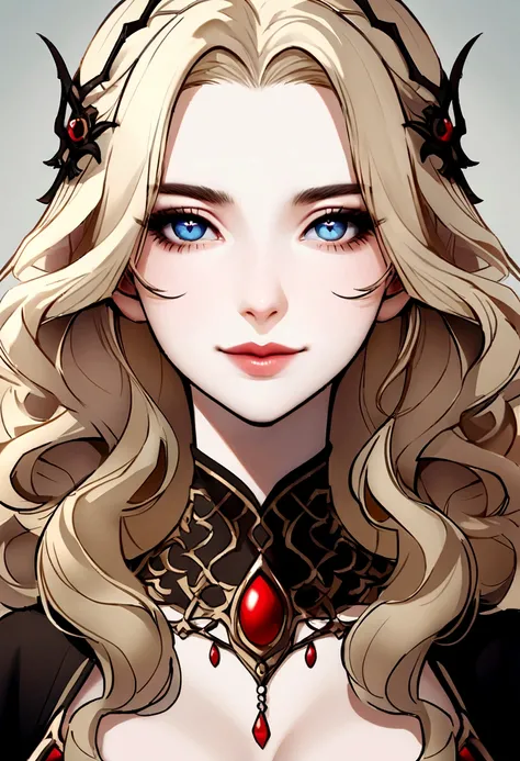 Prompt: "Create an ultra-realistic image of a young woman named Luna Enchant. She is 24 years old and of European descent. She has clear, fair skin, and long, wavy blonde hair. Her eyes are striking blue and her facial features are symmetrical and refined,...