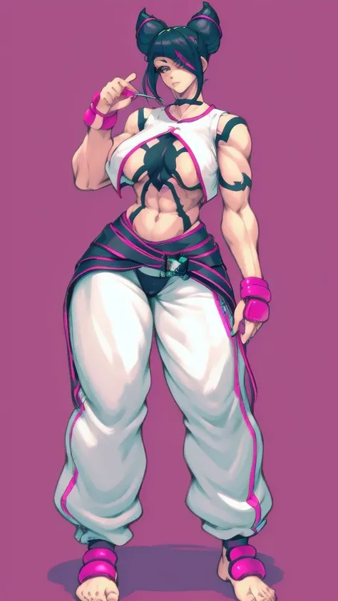 (full body), full body in image, full clothed, juri han costume, full juri han from street fighter 6, juri han clothes, fusion of juri han from street fighter 6 and juri han clothes, full woman, full body, long hair, female body, curvy body, thicc body, bi...