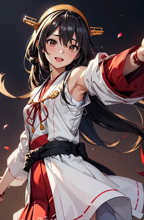 highest quality, masterpiece, high resolution, 一人in, {aaron_kantai collection:1.15}, black_hair, length_hair, hair_ornament, hai...