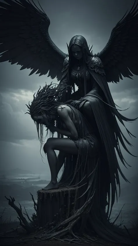 beauty and darkness. dead angel lang ,scary sculpture of the angel lary,
the death angel kingdom is a place of contrasts dark an...