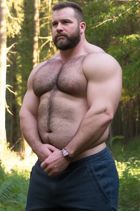 8KUHD HDR Very Extremely Realistic Very Detailed High Quality Create a professional studio-style photograph featuring a middle-aged daddy rugged muscle bears man , burly, very hairy, very beared big daddy bear,  and very realistic detailed rugged burly man...