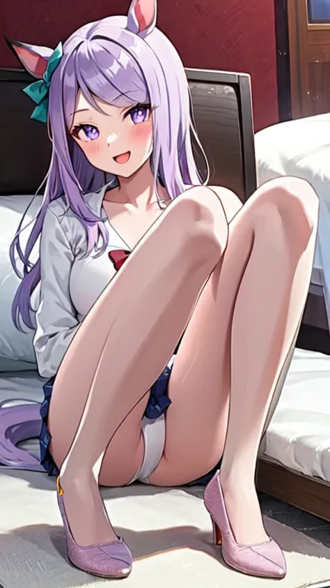 {{{NSFW}}},(masterpiece:1.2),(ultra quality:1.2),(ultra detailed:1.2),(ultra-high resolution:1.2),(very fine 8K CG wallpaper:1.2),Mejiro McQueen (umamusume),{1 girl,beautiful girl,cute,smile,kawaii, lovely,blushing,playful expression},sharp focus,oily skin...