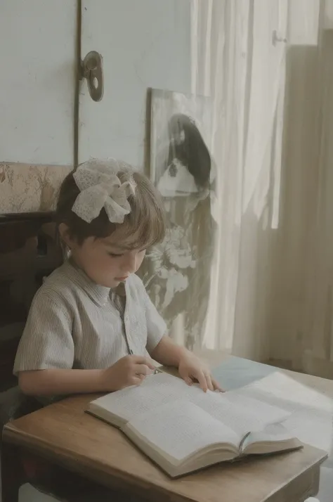 Little boy, book, light