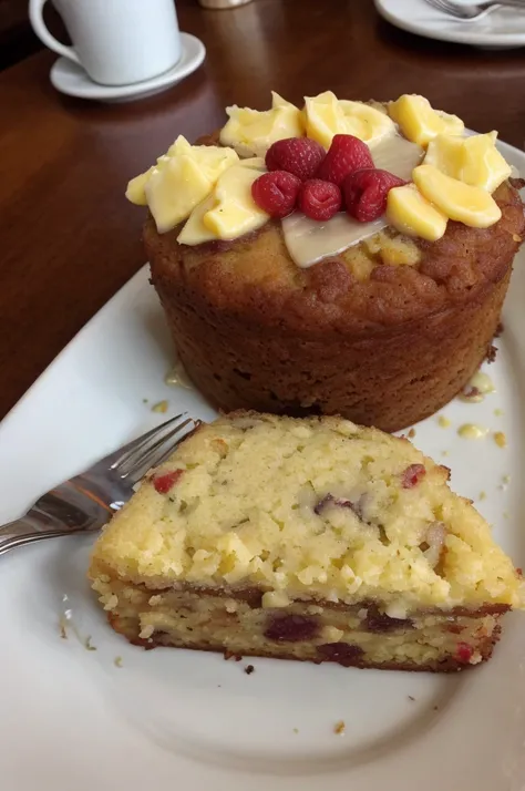 Breakfast cake at a restaurant 