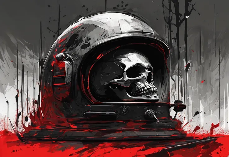 person a red and black can with a skull on it by Sam Spratt, featured on zbrush central, hyperrealism, airbrush art, hyper realism, rendered in FULL a camera such wide aperture compositions An Minimalistic Sad evil a small character image a terrible snout ...