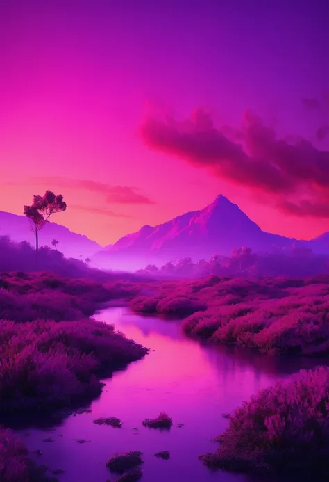 purple aesthetic landscape, 8k, masterpiece,