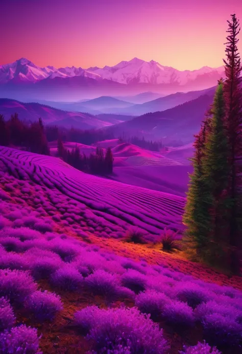 purple aesthetic landscape, 8k, masterpiece,