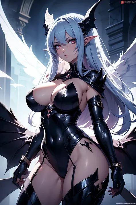 Concept art of a video game character. The character is a woman named Raleena. She is an ancient succubus, who is the leader of the succubi residing at the abandoned chateau. She is extremely dangerous and posseses vast magical abilities. She is beautiful ...