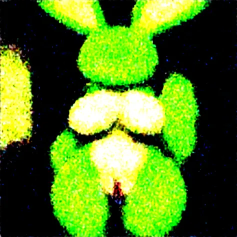 ((High Quality image 10k)) ((perfect autonomy 10k)) ((perfect hands 10k)) Masterpiece, green rabbit furry girl, angry face, closed eyes, naked, big breasts, thick body, pussy focus, wet pussy, a whole lot of pussy juice, full body, Standing, in the living ...