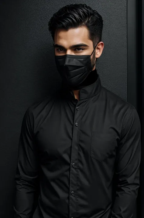 Male mask fiction all black 