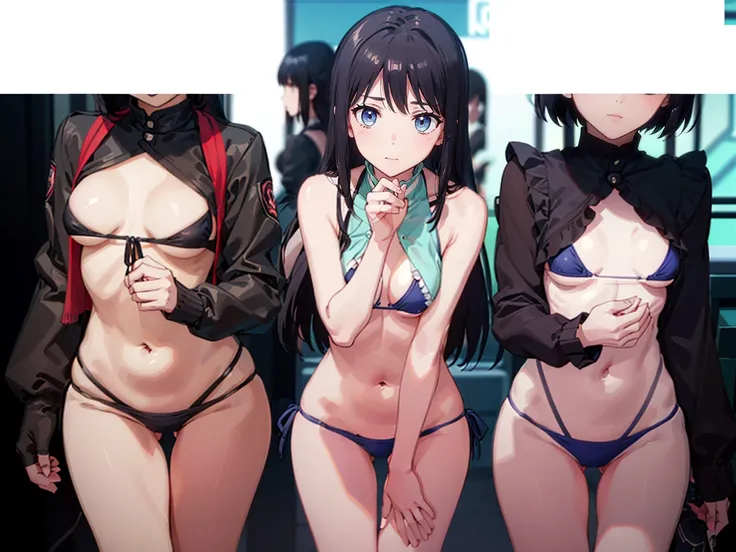 (((High resolution))), (((Very detailedな))), (((Three Girls:1.3))),((７Head to Body:1.3))、 (((Midday Blue Background)))、(((Happy expression))), (((smile:1.5)))、(((Beautiful and detailed eyes:1.3))), (((Very detailed))), (((Details face:1.5))), break , ,sunn...