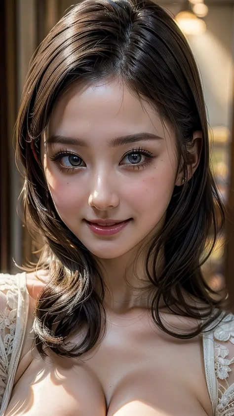 (high quality , Super detailed:1.2 ) , (Highly detailed beautiful face:1.4), ((Highest quality)), ((masterpiece)),smile ,beautiful woman, (be familiar with), perfect face、(8K, highest quality, masterpiece:1.2),(ultra high resolution:1.0),((Natural big brea...