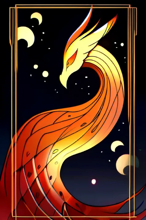 An image with a phoenix at night