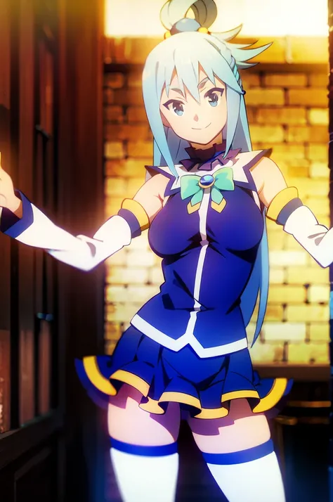 Aqua, Posing, Smile, cowboy shot; Day