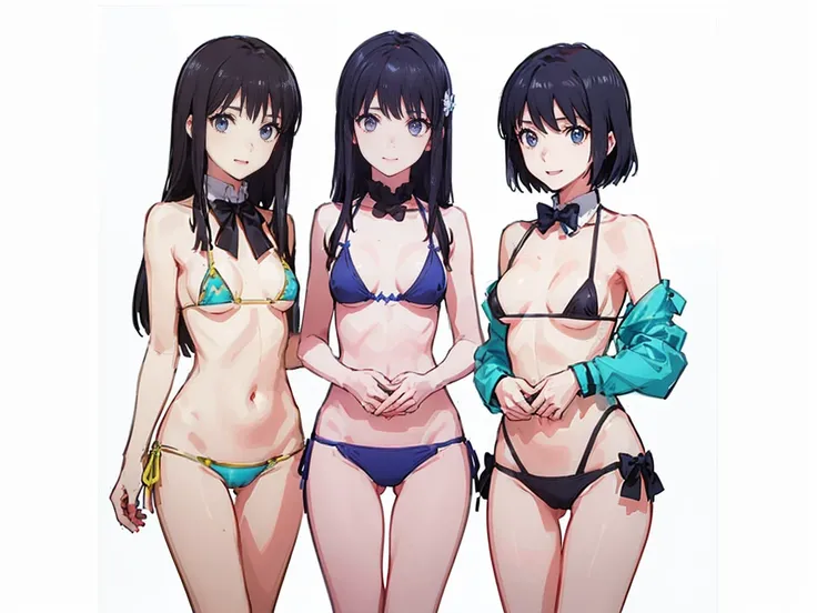 (((High resolution))), (((Very detailedな:1.5))), (((Three Girls:1.3))),((７Head to Body:1.3))、 (((Midday Blue Background)))、(((Happy expression))), (((smile:1.5)))、(((Beautiful and detailed eyes:1.3))), (((Very detailed))), (((Details face:1.5))), break , ,...