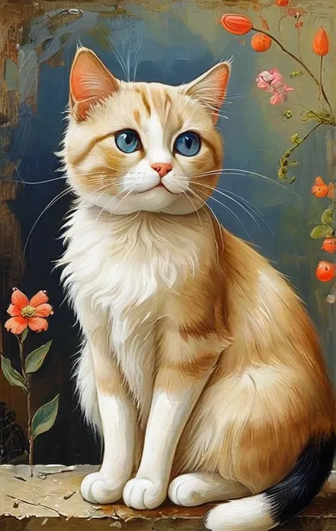 masterpiece,best quality,portrait of a beautiful cute cat