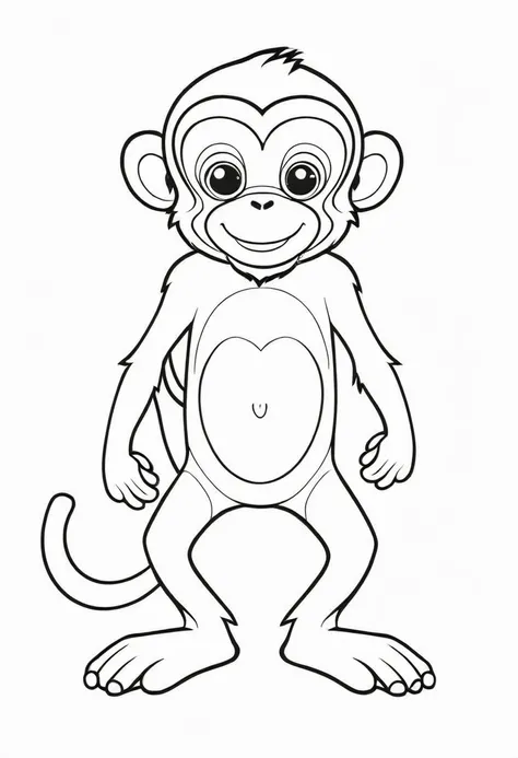 coloring page for kids, monkey