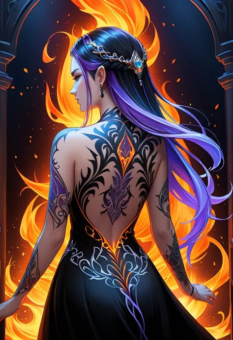  a picture of a ((shark tattoo: 1.5)) on the back of a female elf, Dark fantasy art, fantasy art, goth art,, a glowing tattoo of a ((shark: 1.3)) on the back of the elf, the ((shark tattoo)) is vivid, intricate detailed coming to life from the ink to real ...