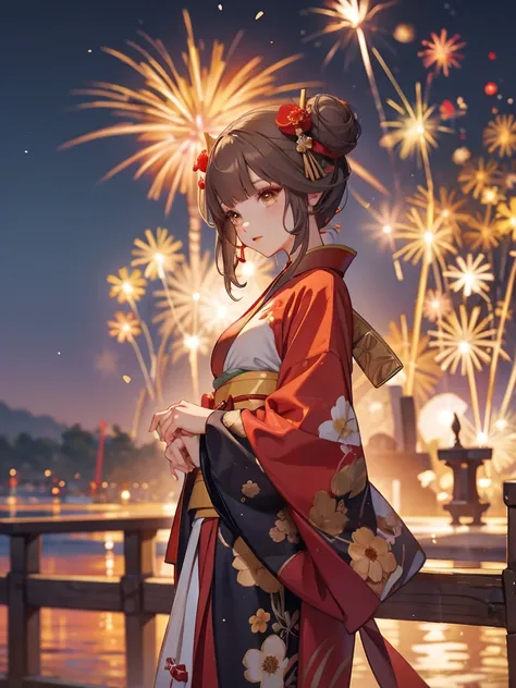 wanwan kimono night in the firework