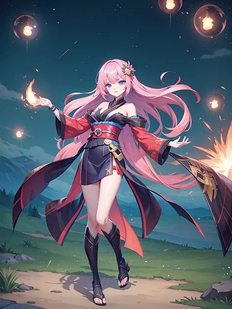 novaria mobile legends kimono night fire work