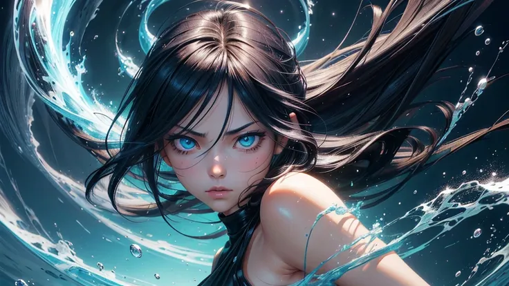 create an anime-style image featuring a close-up of a rukia kuchiki from anime bleach, black hairstyle, beautiful, high quality,...